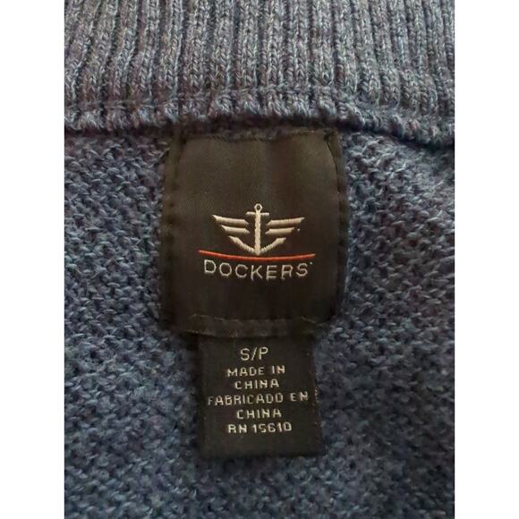 DOCKERS Blue Ombre Striped Lightweight Qtr Zip Pullover Knit Sweater Men's Siz S - Picture 3 of 5